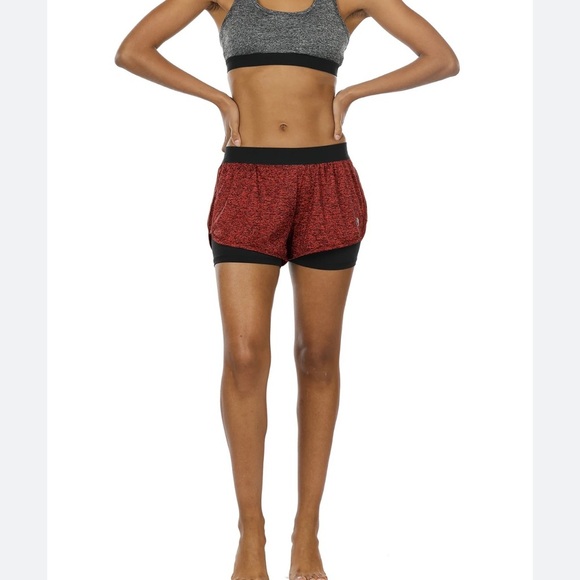 Women’s 2 in 1 Athletic Workout Shorts Activewear Jogging Sz Small - Picture 2 of 10